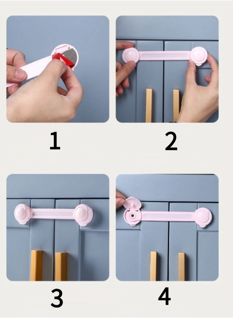 14 pieces Child safety lock, child safety locks, cabinet locks, child safety drawer locks for cabinets and drawers, toilets, refrigerators, etc., easy to install - Image 5